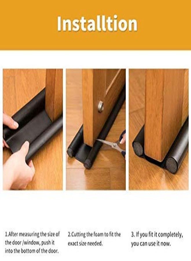 Rexez Door Bottom Sealing Strip Guard for Home | Door Stoppers | Door Seal | Door Closers | Sound-Proof Reduce Noise Energy Saving Weather Stripping | Waterproof - Brown (1) - Image 3